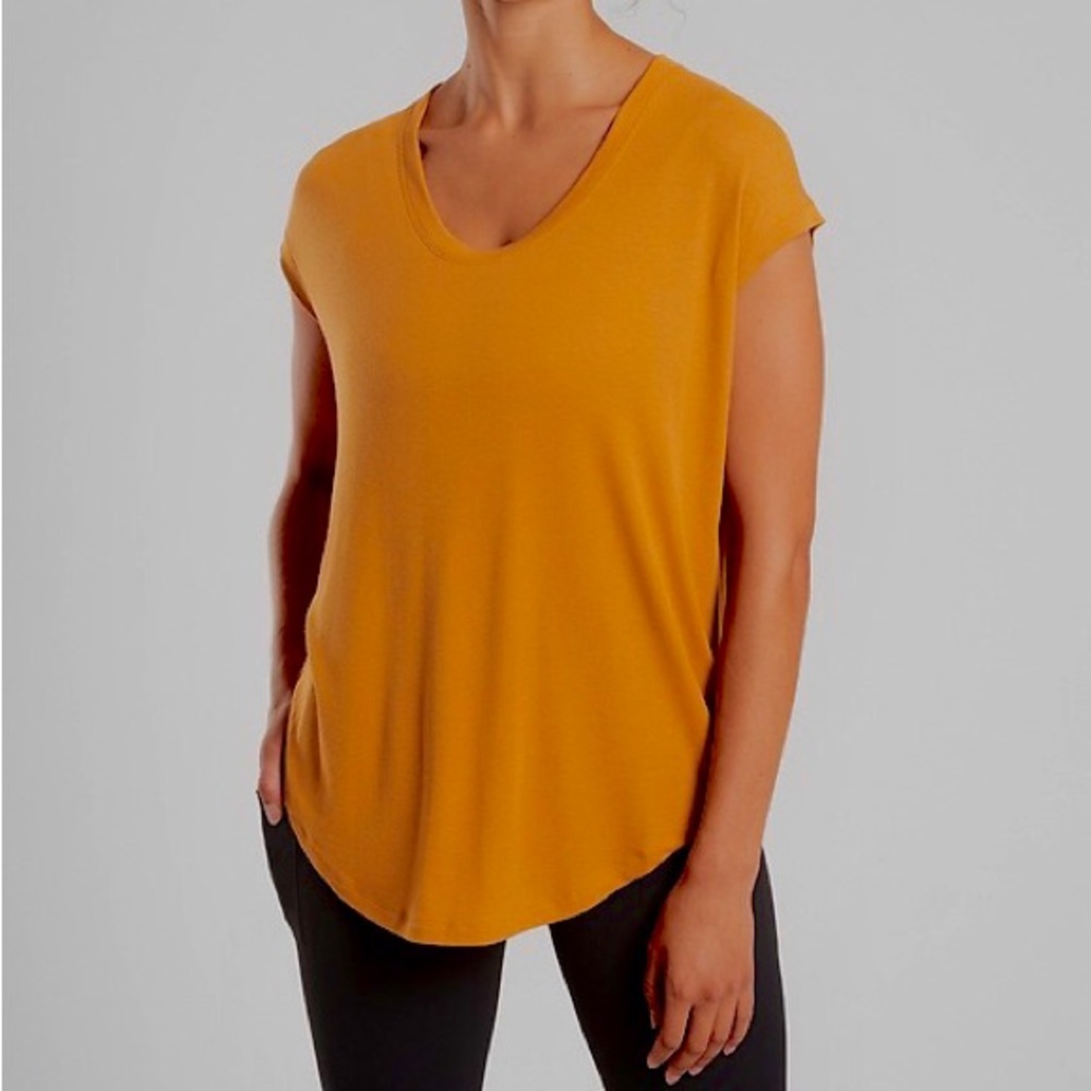 Athleta Yellow Cap Sleeve Relaxed Tee, also fits M